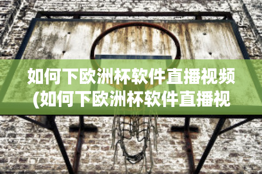 如何下欧洲杯软件直播视频(如何下欧洲杯软件直播视频教学)