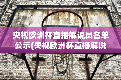 央视欧洲杯直播解说员名单公示(央视欧洲杯直播解说员名单公示表)